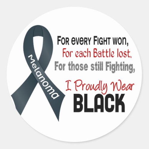 Melanoma For EveryI Proudly Wear Black 1 Classic Round Sticker