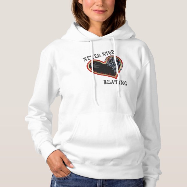 Melanoma Heart Ladies Hoodie (Front)