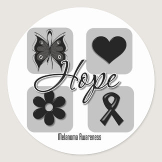 Melanoma Hope Love Inspire Awareness Classic Round Sticker