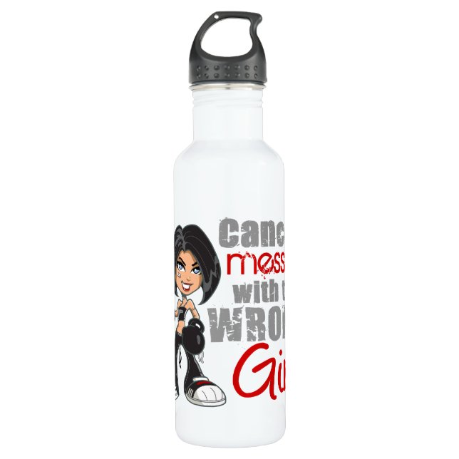 Melanoma Messed With Wrong Girl.png Water Bottle (Front)