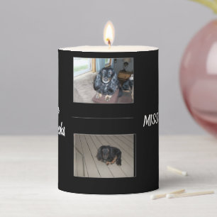 Melanoma Pet Tribute Front-Photo Layout Pillar Candle