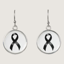 Melanoma | Skin Cancer - Black Ribbon Earrings