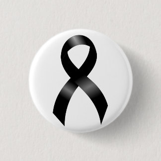Melanoma | Skin Cancer - Black Ribbon Pinback Button