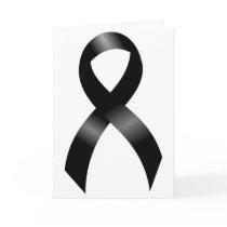 Melanoma | Skin Cancer - Black Ribbon Thank You Card