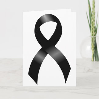 Melanoma | Skin Cancer - Black Ribbon Thank You Card