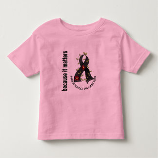 Melanoma Skin Cancer Flower Ribbon 3 Toddler T-shirt