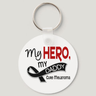 Melanoma Skin Cancer MY HERO MY DADDY 42 Keychain