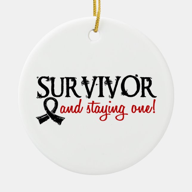 Melanoma Survivor 18 Ceramic Ornament (Front)