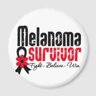 Melanoma Survivor Flower Ribbon Magnet