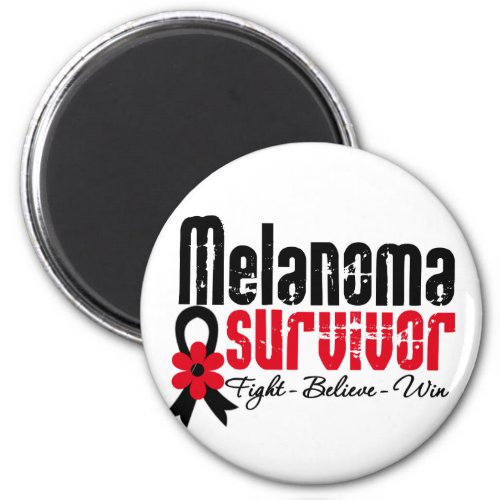 Melanoma Survivor Flower Ribbon Magnet