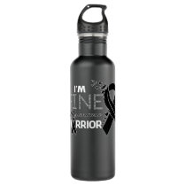 Melanoma Warrior I'm Fine Feather Ribbon  Stainless Steel Water Bottle