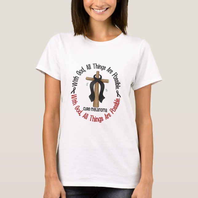 Melanoma WITH GOD CROSS T-Shirt (Front)