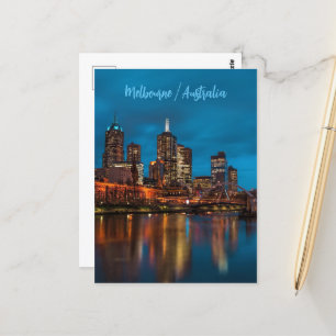 Melbourne at night postcard