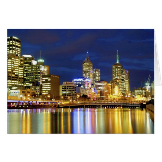 Melbourne, Australia. A nighttime view of the 2 Cards (Front Horizontal)