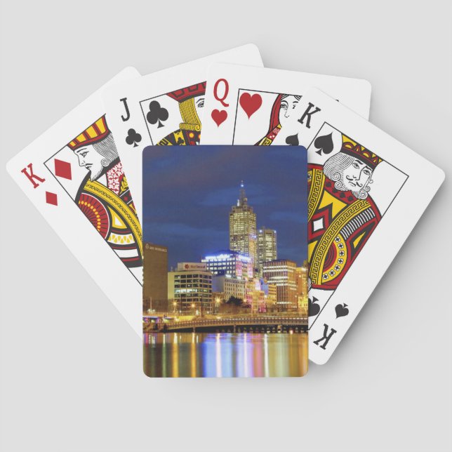 Melbourne, Australia. A nighttime view of the 2 Poker Cards (Back)