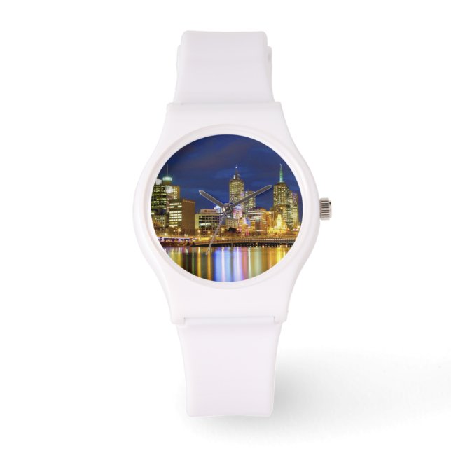 Melbourne, Australia. A nighttime view of the 2 Watch (Front)