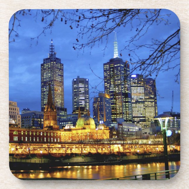Melbourne, Australia. A nighttime view of the Beverage Coaster (Front)