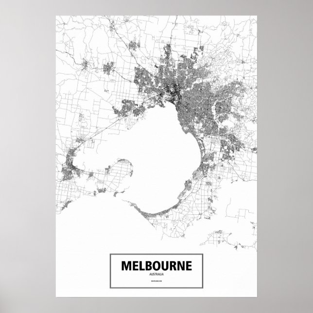 Melbourne, Australia (black on white, custom) Poster (Front)