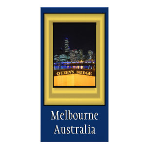 Melbourne Australia CBD Night Lights Card
