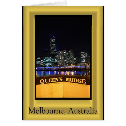 Melbourne Australia CBD Night Lights Cards (Front)