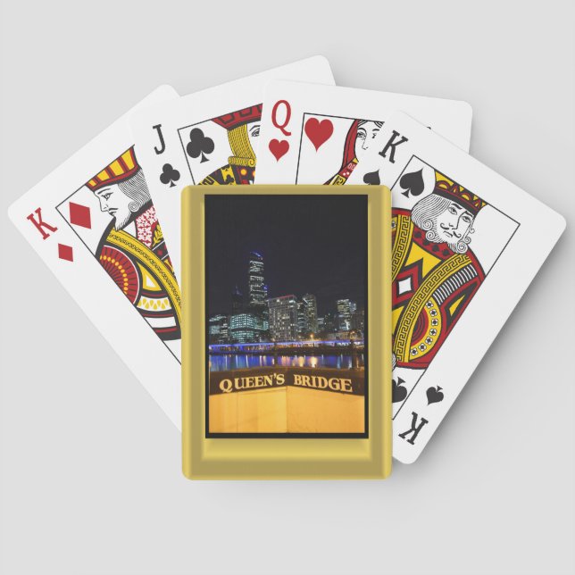 Melbourne Australia CBD Night Lights Poker Cards (Back)