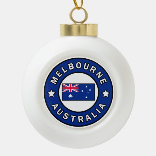 Melbourne Australia Ceramic Ball Christmas Ornament