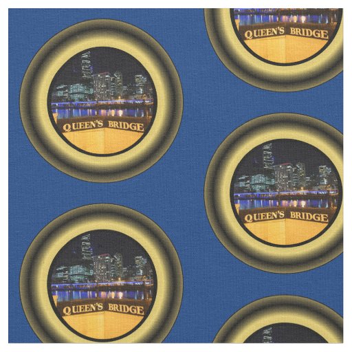 Melbourne Australia City Lights over Queens Bridge Fabric