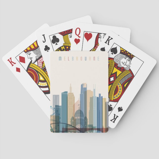 Melbourne, Australia | City Skyline Poker Cards (Back)