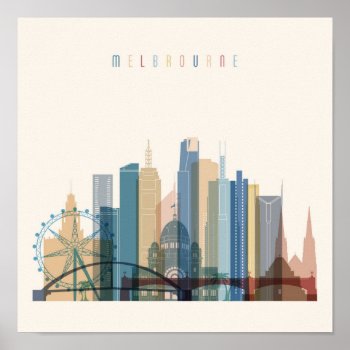 Melbourne  Australia | City Skyline Poster by adventurebeginsnow at Zazzle
