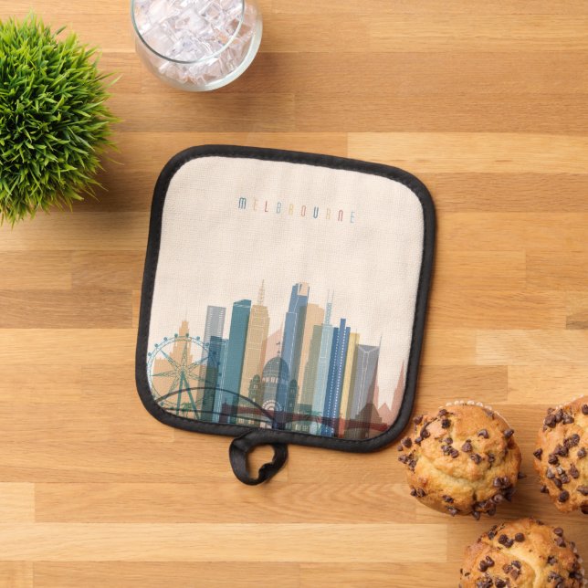 Melbourne, Australia | City Skyline Pot Holder (Top Down)