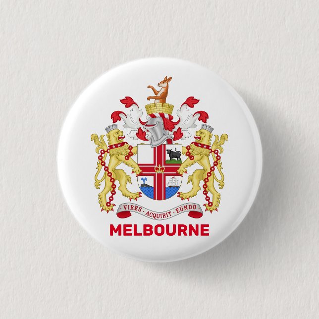 Melbourne, Australia - coat of arms Button (Front)