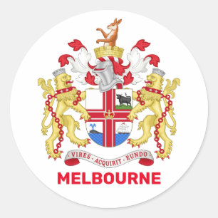 Melbourne, Australia - coat of arms Classic Round Sticker