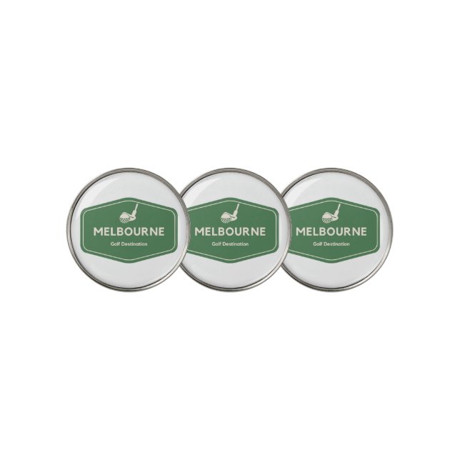 Melbourne Australia - Golf Course Destination Logo Ball Marker (3 Up)