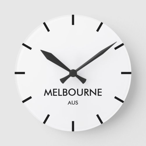 Melbourne Australia minimalist time zone Round Clock