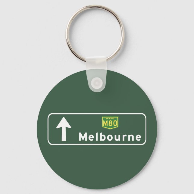 Melbourne, Australia Road Sign Keychain (Front)