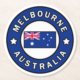 Melbourne Australia Round Paper Coaster