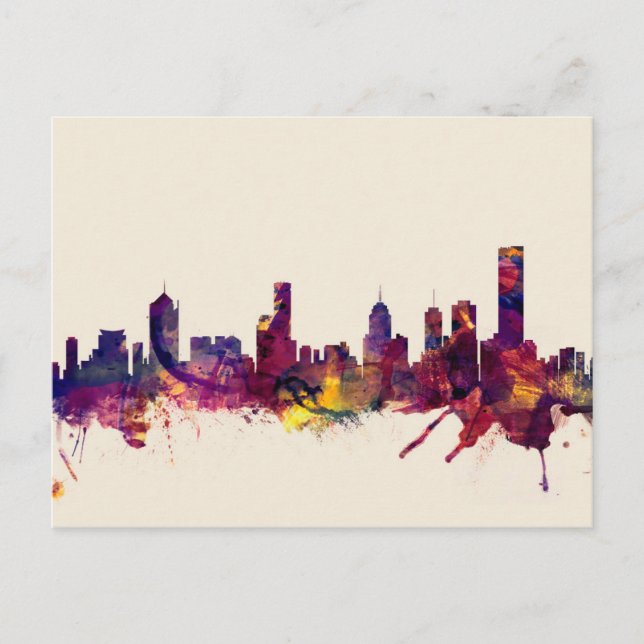 Melbourne Australia Skyline Postcard (Front)