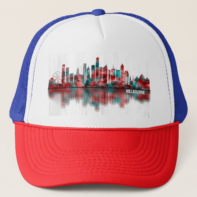 Melbourne Australia Skyline Trucker Hat (Front)