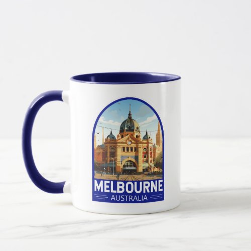 Melbourne Australia Travel Art Vintage Mug