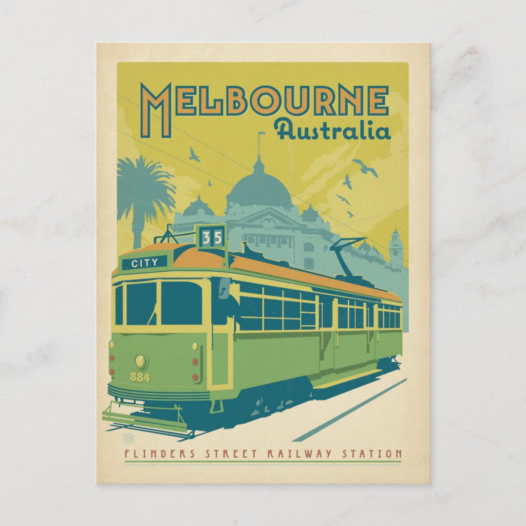 Melbourne, Australia Trolley Postcard Zazzle