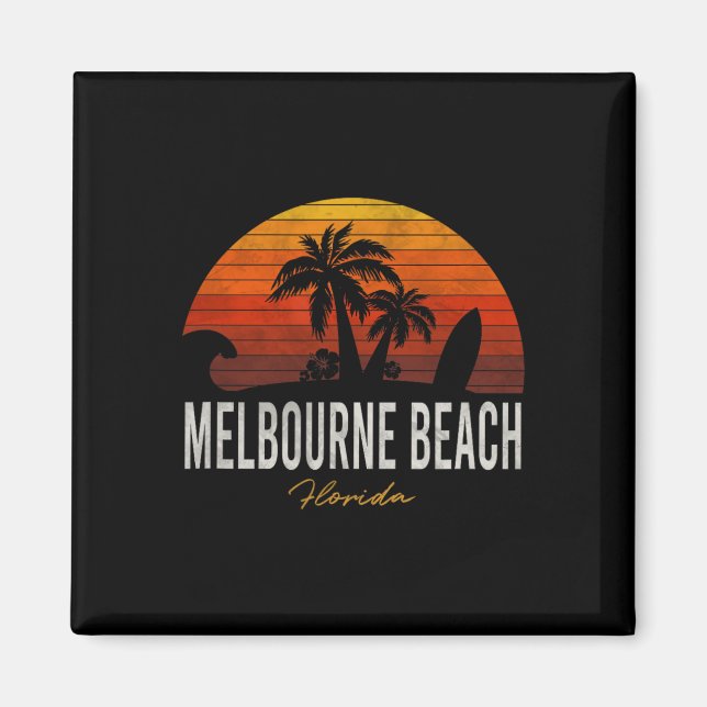 Melbourne Beach Florida Fl Palms Vacation Surf Sun Magnet (Front)