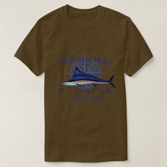 Melbourne Beach Florida Sailfish Billfish Saltwate T-Shirt (Design Front)