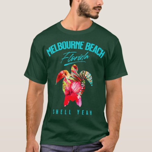 Melbourne Beach Florida Tropical Hibiscus Flowers  T_Shirt