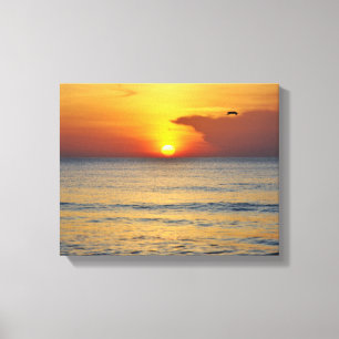Melbourne Beach Sunrise Wrapped Canvas Print