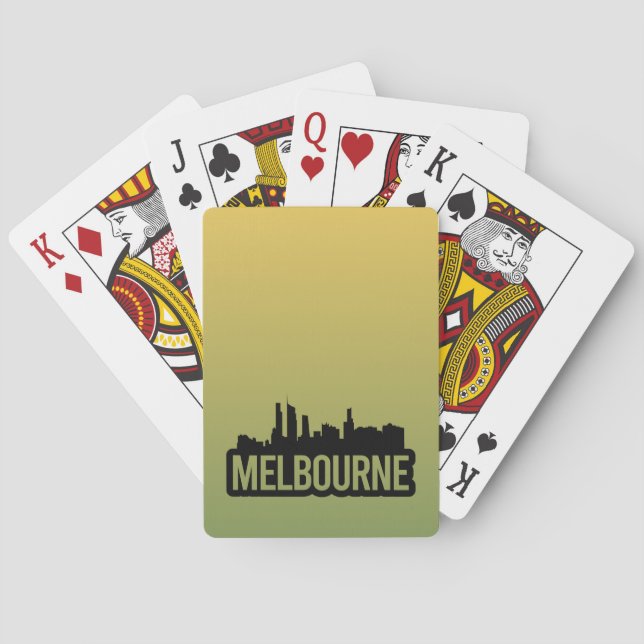 Melbourne city Australia Victoria skyline souvenir Poker Cards (Back)