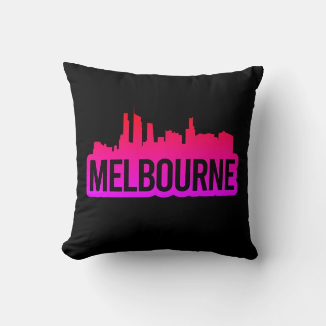 Melbourne city Australia Victoria skyline souvenir Throw Pillow (Front)
