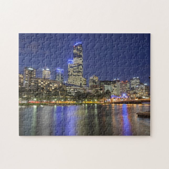 Melbourne City Over Yarra Jigsaw Puzzle (Horizontal)