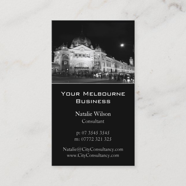 Melbourne City Skyline - Business Card (Front)