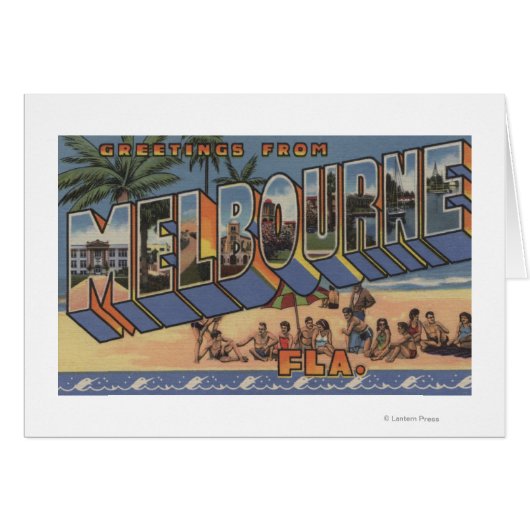 Melbourne, Florida - Large Letter Scenes Cards (Front Horizontal)