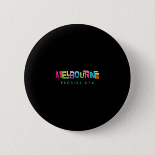 Melbourne Florida Retro Tropical Design Button